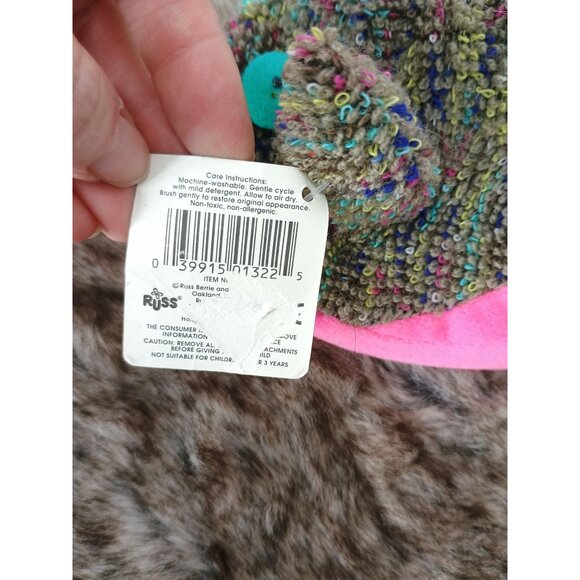 Russ Floppy Fish Plush‎ Toy Multicolor Knit Pink Accents - Picture 6 of 7